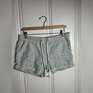 Maurice’s blue and cream shorts. Size Medium.